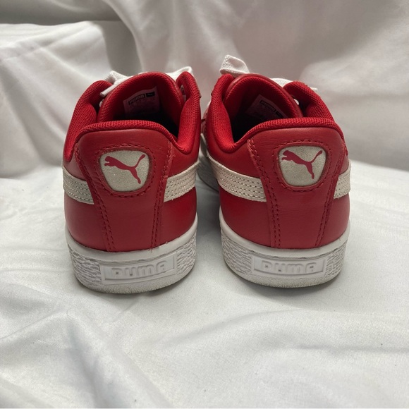 Puma Leather Basketball Court Shoes Size 7 (37.5) Red & White with Puma Laces. - Picture 8 of 12